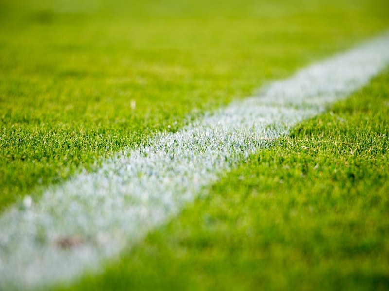 Markings on a green sports pitch